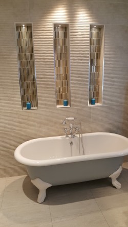 Bathrooms supplied and fitted by North West Tiles & Timber, Co. Leitrim, Ireland: including all sanitaryware, bathroom furniture, showers, baths and tiling