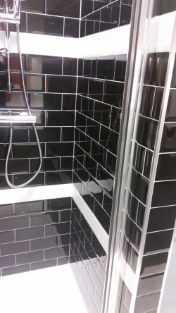 Bathroom wall tiles supplied and fitted by  North West Tiles & Timber, Leitrim, Ireland